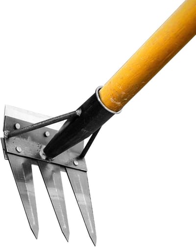 Metalen Tuinhark - Onkruidverwijderaar Hark - Onkruid Wieden - Dubbelzijdig Ontwerp - 20Bx17.5H cm - Metaal