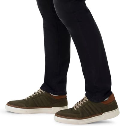 Manfield - Heren - Khaki nubuck sneakers - Maat 40