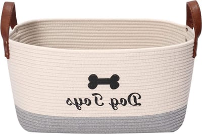 Grote Katoenen Opbergmand voor Honden, 42x27x19 cm - Perfect voor Speelgoed, Dekens en Leashes - Ideaal voor Huisdieren en Organisatie