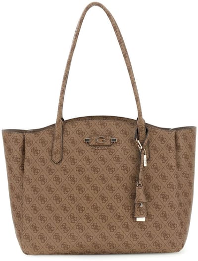 GUESS schoudertas reistas Lindsey Travel Tote Latte Logo bruine