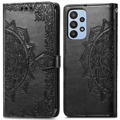 imoshion Hoesje - Geschikt voor Samsung Galaxy A23 (5G) - Mandala Bookcase - Zwart