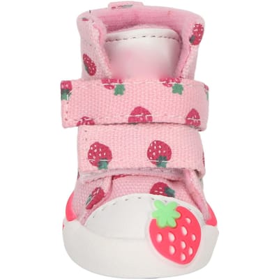 Hondenschoenen Antislip Ademend Canvas Schattige Aardbei Hondenlaarsjes voor Kleine Honden Teddy Bichon 4