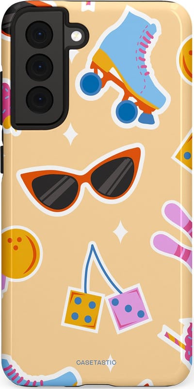Casetastic Hoesje Geschikt voor Samsung S21 FE - Stijlvolle Beschermende Duo-layer Case - Milkshake vibes