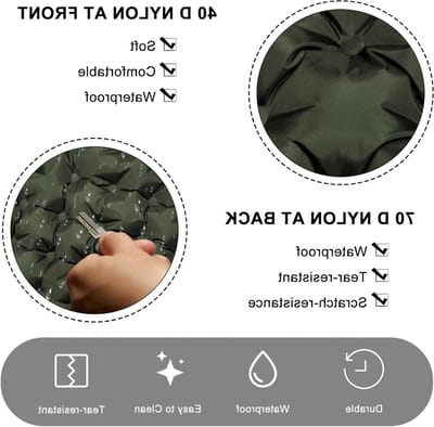 Opblaasbaar Zitkussen voor Camping - Waterdicht, Ultralicht en Comfortabel - Ideaal voor Strand, Wandelen en Festivals
