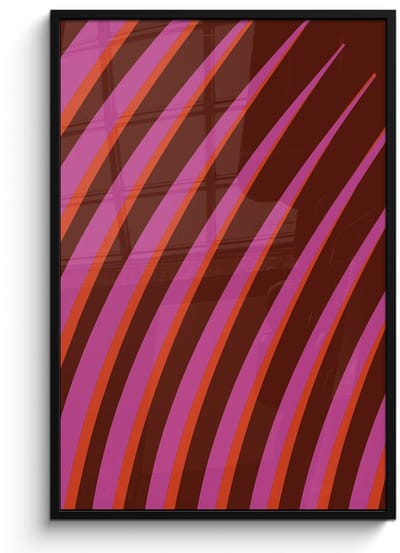 Poster in lijst - Fotolijst 80x120 cm - Posters - Lijnen - Rood - Beweging - Posterlijst zwart - Decoratie - Wanddecoratie woonkamer - Muurdecoratie slaapkamer