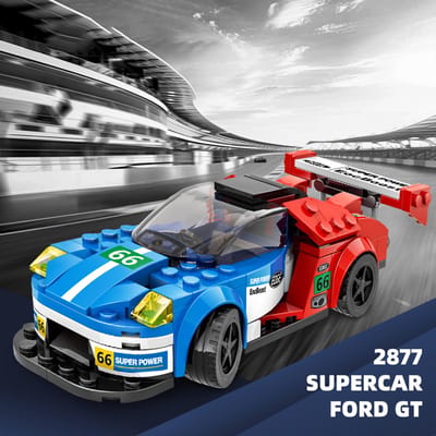 Yugaplex ® - SuperCar - Raceauto - Bouwstenen auto voor kinderen - Bouwvaardigheid voor kinderen