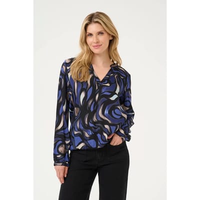 Kaffe Dames Blouse Zwart dessin KAditte
