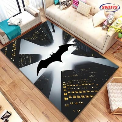Klassiek DC Batman Logo Groot Oppervlak Tapijt voor Woonkamer Cartoon Kinderkamer Sofa Deurmat Vloerkleed, Antislip Decor Mat 50x80cm (20x31in)