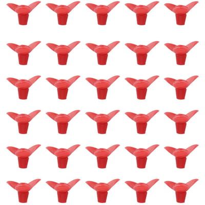 Lot de 30 mangeoires à oiseaux de rechange en plastique pour fleurs rouge