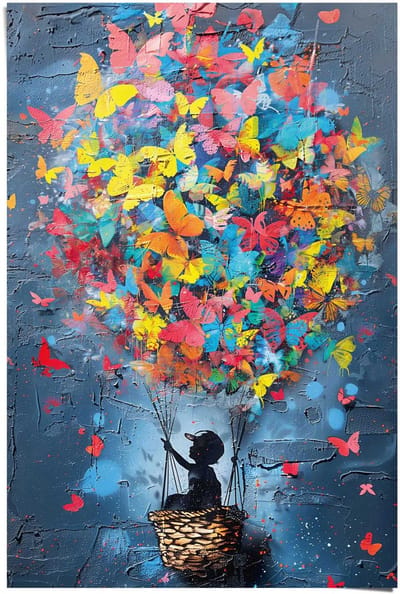 Poster Balloon Kid - 91,5 x 61 - Papier - REINDERS