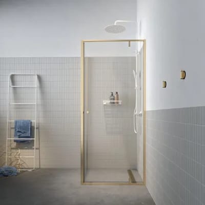 Sealskin - Douchedeur + Zijwand Contour 90 X 200cm - Goud Profiel - 6 Mm Helder Glas