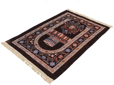 Dailygoody - Gebedskleed - Chenille - Dikker wasbaar - 70x110cm - Antislip - Ideaal voor meditatie en bedevaart - Donkere koffie