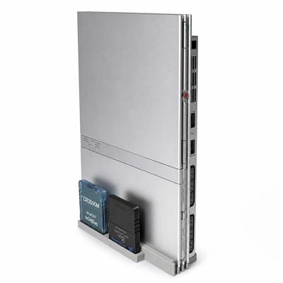 Verticale Standaard Geschikt voor Sony PlayStation 2 Slim – PS2 Console Houder met Geheugenkaart Slots – Retro Gaming Accessoire – Zwart