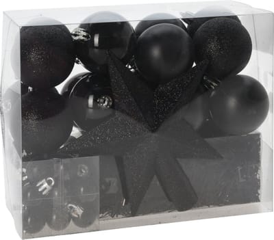 Christmas Decorations Kerstballen - set - 54x - zwart - voor kleine boom