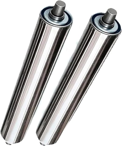 Stalen As Transportrol - Industriële Roller - Materiaal Verplaatsen - Roestvrij Staal - Dia 38mm - Zilver