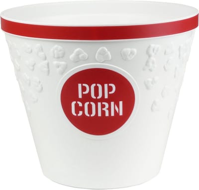 Popcorn Emmer - Snack Bak - Film Avond - Klassiek Ontwerp - 18 Koppen Capaciteit - Rood