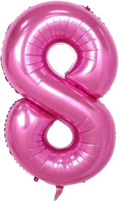 New Age Devi - Cijferballon - Folieballon - 70cm - Fuchsia - Cijfer 8