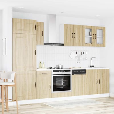 vidaXL - 8-delige - Keukenkastenset - Kalmar - bewerkt - hout - sonoma - eikenkleur