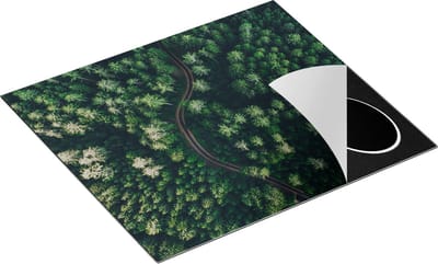 Chefcare Inductie Beschermer Weg Door Bos met Bomen - Bovenaanzicht - 60x50 cm - Afdekplaat Inductie - Kookplaat Beschermer - Inductie Mat