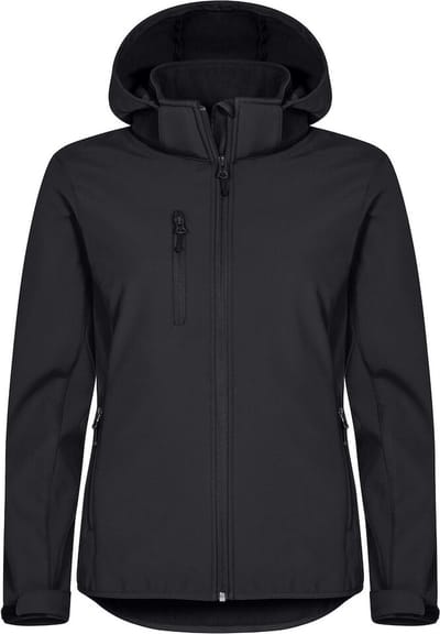 Clique Softshell jas met Capuchon Basic Dames - Zwart - Maat S/36