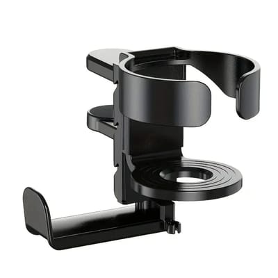 WiseGoods Premium Bekerhouder Voor Tafel & Bureau Met Koptelefoonhouder - Wonen - Kantoor - Houder Beker & Koptelefoon - Zwart