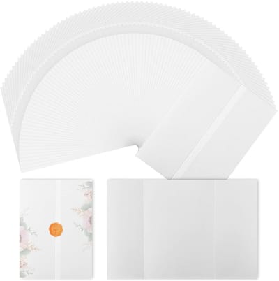 Dailygoods - 35st Voorgevouwen Vellum Jackets voor Uitnodigingen, 13x18cm Perkamentpapierjassen voor Huwelijksuitnodigingen Translucent Vellum Jacket voor Bruiloft Bruidsdouche Babyshower Verjaardag