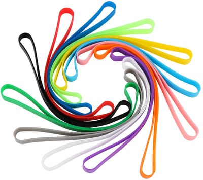 Dailygoods- Rubberen Banden 12 Stuks - Grote Siliconen Banden - Kleurrijke Elastische Banden - Multifunctionele Kantoorartikelen - Oefening/Organisatie - Uitrekbaar tot 30 cm - Elastiekjes