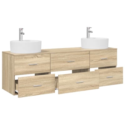 vidaXL - Badkamerkast - set - 3 - st - Sonoma - Eiken - 161.5 - x - 44.5 - x - 82 - cm