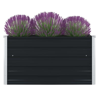 vidaXL - Plantenbak - verhoogd - 100x100x45cm - gegalvaniseerd - staal - antraciet
