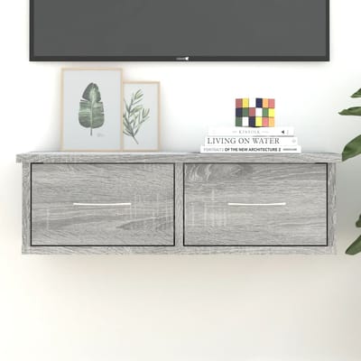 vidaXL - Tv-wandmeubel - 60x26x18,5 - cm - bewerkt - hout - grijs - sonoma - eiken