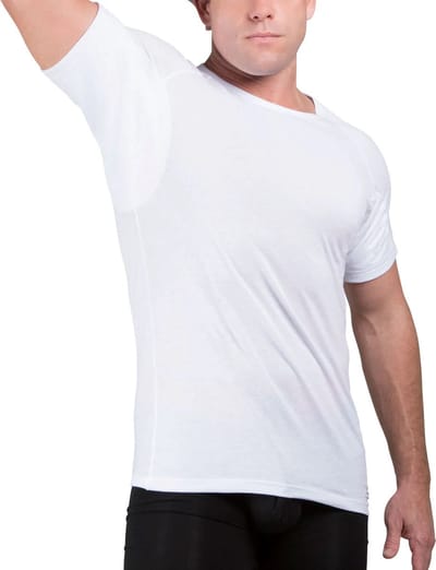 ConfidenceForAll® Heren Anti Zweet Shirt met Ingenaaide Okselpads - Katoen Regular fit - Maat XXL V-hals Wit