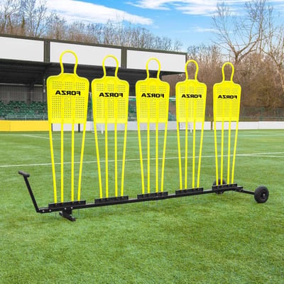 Voetbal Mannequin Trolley - Training Trolley Pop Trolley - Voetbaltraining Oefenen - Ruimte voor 5 Poppen - Off-Road Banden - Zwart