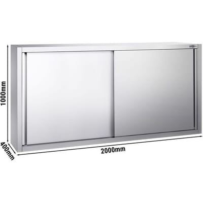 GGM Gastro Edelstahl Wandhängeschrank PREMIUM - 2000x400mm - mit Schiebetür - 1000mm hoch