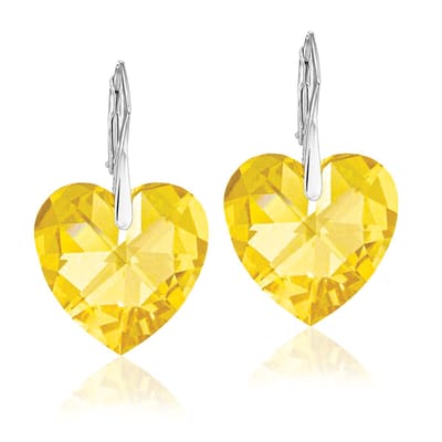 Montebello Oorbellen Doris HZ102 - Swarovski Hart - 925 Zilver Gerhod. - Ø18mm - 32mm