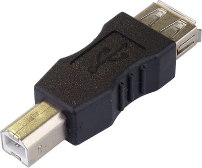 USB Adapter - A naar B - Apparaten Koppelen - Vrouwelijk Mannelijk - 5x2x2 cm - Zwart