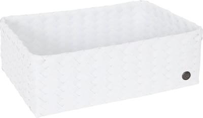 Opbergmand - Organizer - Woonkamer - Kinderkamer - Badkamer - Babykamer - Handgevlochten rechthoekige mand - Handed By Grand ideal - wit - white