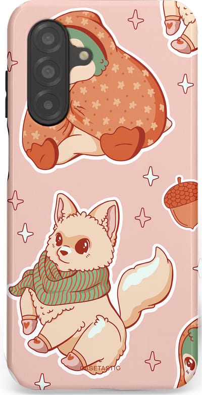 Casetastic hoesje geschikt voor Samsung Galaxy A26 - Dubbellaagse bescherming - Winter avontuur - Fashion Case - Perzik Zand Lichtgrijs