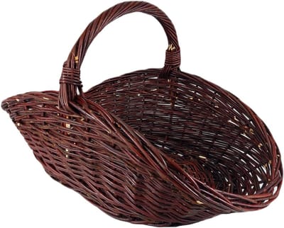 Houten mand - Rieten mand - Haardhout Opslag - Handgeweven product - 65 x 42 cm - Natuurlijk