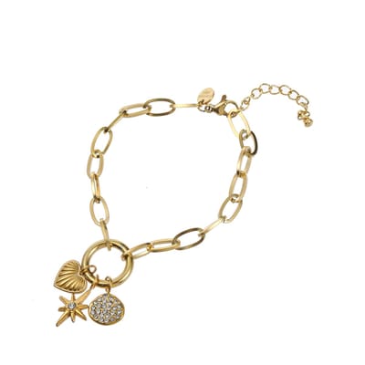 Day&Eve by Go Dutch Label Armband (Sieraad) Grove Schakel Hart Morningstar Goud