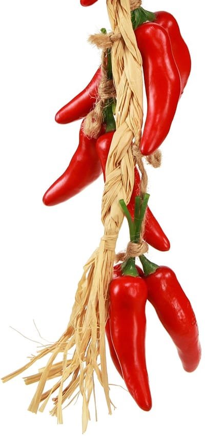 Decoratieve hanger zomer chilipepers rood kunstmatig L50cm