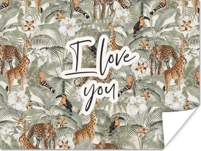 Poster Love - Quotes - I love you - Spreuken - 160x120 cm XXL