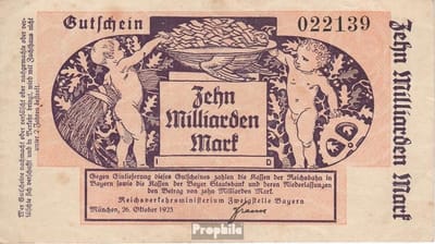 Bankbiljet 10 Miljard Mark - Inflatiegeld Beieren - Verzamelen Papiergeld - Historisch Document 1923