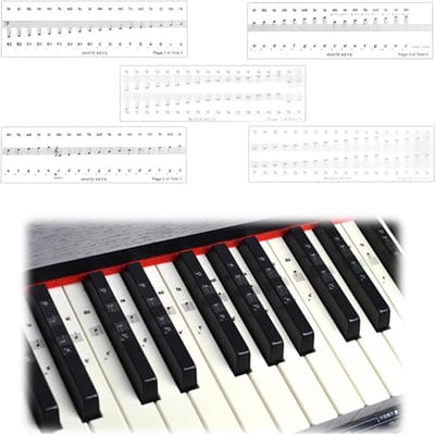 Muziekstickers Set voor Piano en Keyboard | 49, 61, 76, 88 Toetsen | Ideaal voor Beginners