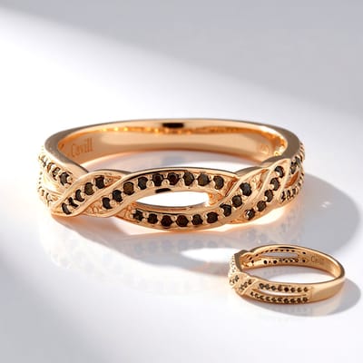 Cavill - Zilveren ring met rosé vergulding - 64 Fancy Diamanten Pavé Rond 0,22 ct - Elegante damesring - 925 sterling zilver - Geschenk voor haar