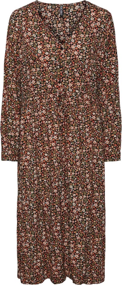 PIECES PCNYA LS MIDI DRESS Dames Jurk - Maat M