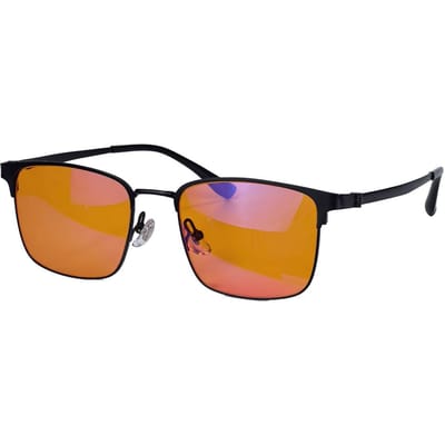 Titanium Vormgegeven Montuur Bril Voor Mannen Rode Lens Betere Slaap Bril Oranje Lens Gaming Werk Bril Grote Maat 141mm