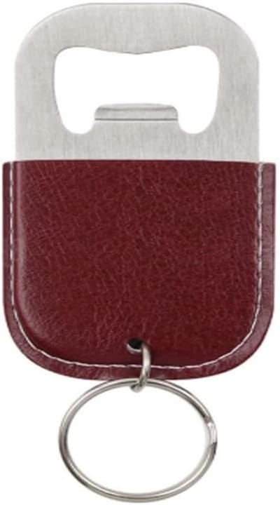 Draagbare RVS Flesopener Sleutelhanger met PU Leren Hoes - Perfecte Cadeau voor Bierliefhebbers en Feestjes