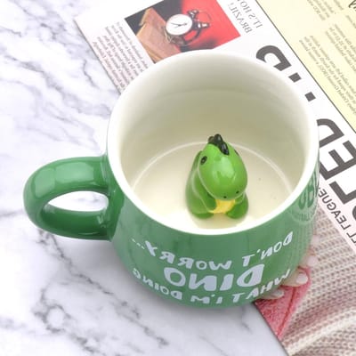 3D Dinosaurussen Mok, 350ml Keramische Koffiemok, Schattige Dierenmok, Unieke Cadeaus voor Kinderen en Vrienden, Perfect voor Koffie en Thee
