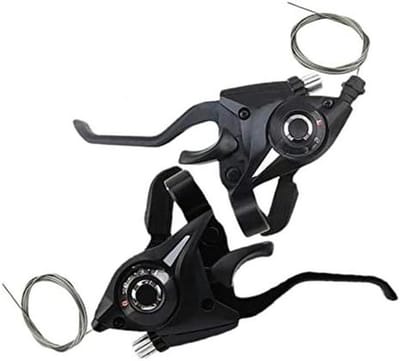 Fiets Shifters Set - Remhendels Mountainbike - Fietsen Onderdelen - 24 Snelheden Verstelbaar - 1 Paar - Zwart