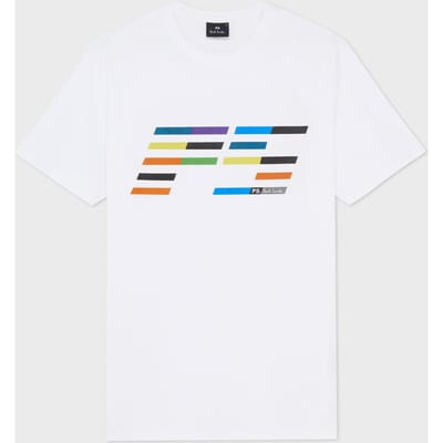 Paul Smith Reg Fit Ss Tshirt Ps Slant Logo White Maat: S | T-shirts met Print Outlet | Heren | Wit